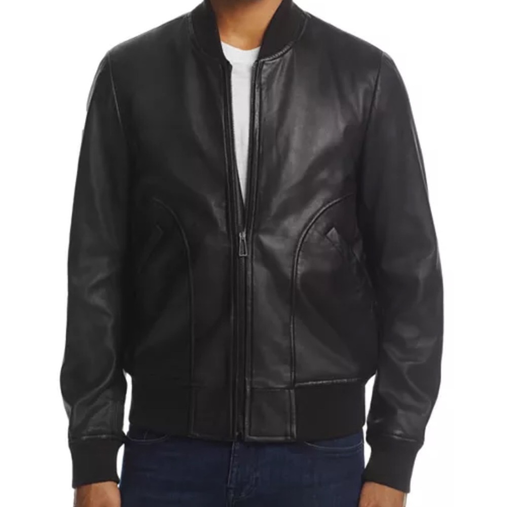 Paul Smith Black Leather Bomber Jacket - Men’s